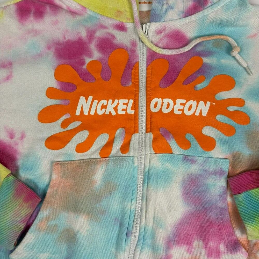 Women's Nickeloden Tie-Dye Zip-up Hoodie Jacket - XS